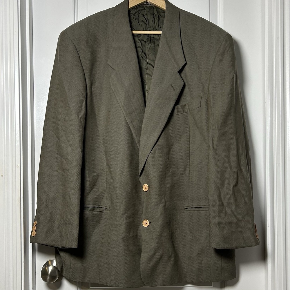 Giorgio Armani Le Collezioni Saks Fifth Avenue Vintage Brown Herringbone Blazer
